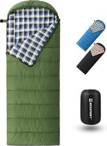 Slaapzak, lichte dekenslaapzak voor 1-2 personen, waterdicht, warm voor volwassenen, buiten en binnen te gebruiken
