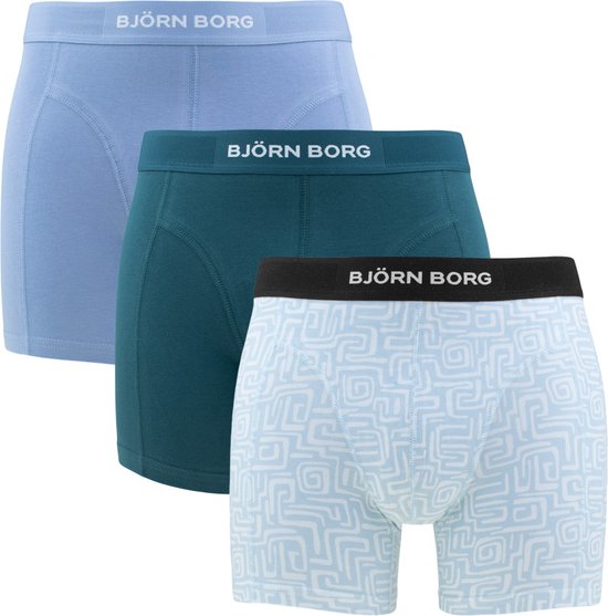 Björn Borg Cotton Stretch boxers - heren boxers normale lengte (3-pack) - multicolor - Maat: L
