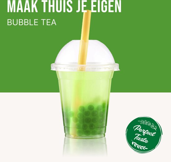 HXC-verpakking van 4 glazen bubble tea rietjes 14 mm extra dikke glazen rietjes voor bubble tea Herbruikbare boba thee glazen rietjes met reinigingsborstels voor smoothies en sappen 21,5 cm