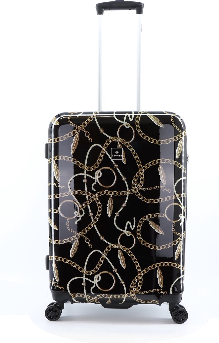Saxoline Harde Koffer / Trolley / Reiskoffer - 66 cm (Medium) - Golden Age Print - Bedrukt / Medium