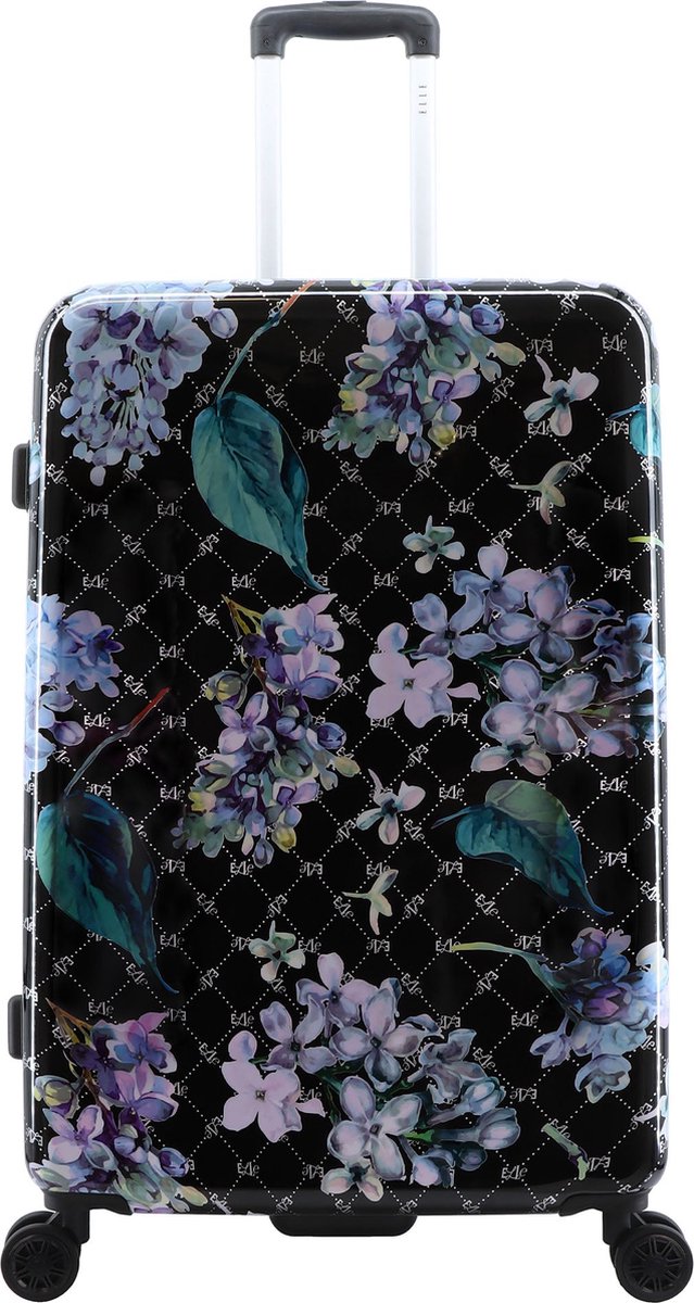 ELLE Floret grote harde Koffer met print | trolley - 78cm (L) Zwart - EL44HA.71.06 - Zwart / Large