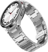 Stalen bandje - RVS - geschikt voor Samsung Galaxy Watch 4 / Watch 4 Classic / Watch 5 / Watch 5 Pro / Watch 6 / Watch 6 Classic - zilver