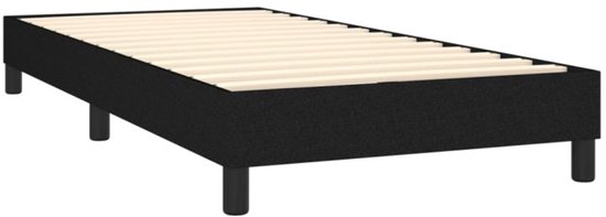 vidaXL Sommier tapissier avec matelas Tissu Noir 90 x 200 cm