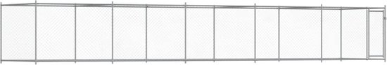 vidaXL-Hondenhok-met-deur-10x2x1,5-m-gegalvaniseerd-staal-grijs