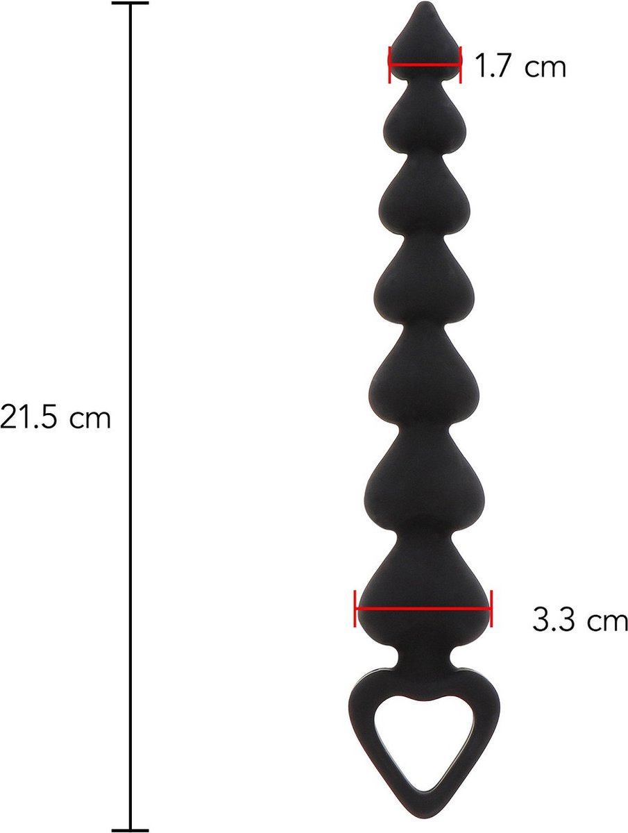 Goedkoopste TOYJOY - Heart Beads - Anal Toys Beads Zwart