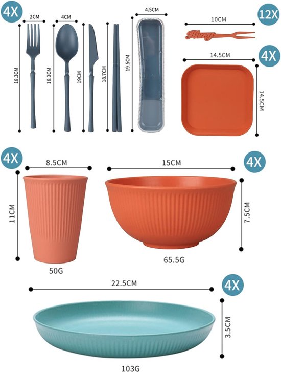 Wieder verwendbares Camping Edelstahl Geschirr Set Essen Teller und Schüssel Füt Wieder verwendbares Camping Edelstahl Geschirr Set Essen Teller und Schüssel Füt