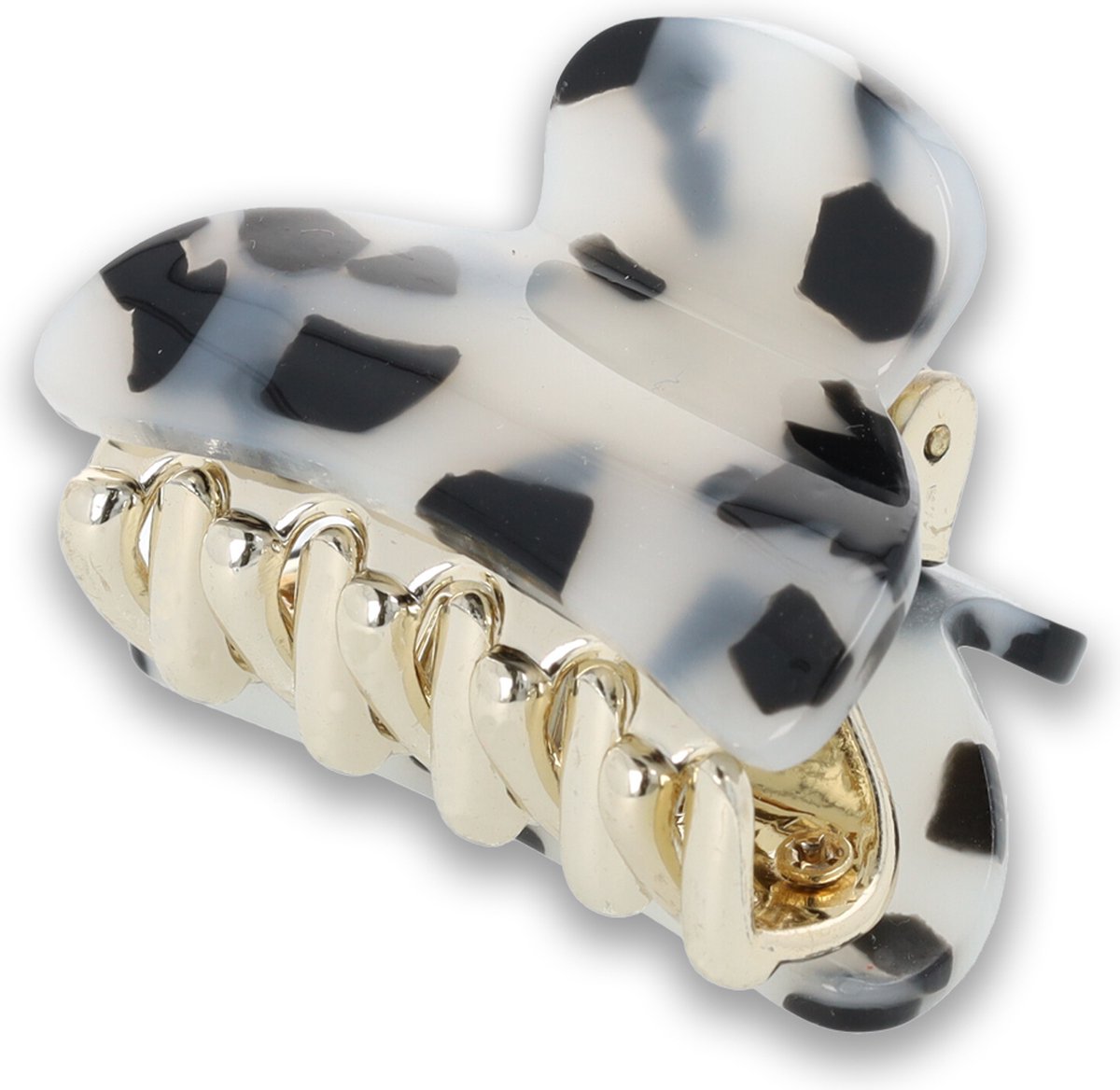 Lajetti - Haarklem Klein Goud met Panterprint Zwart Wit - Dames Hairclip