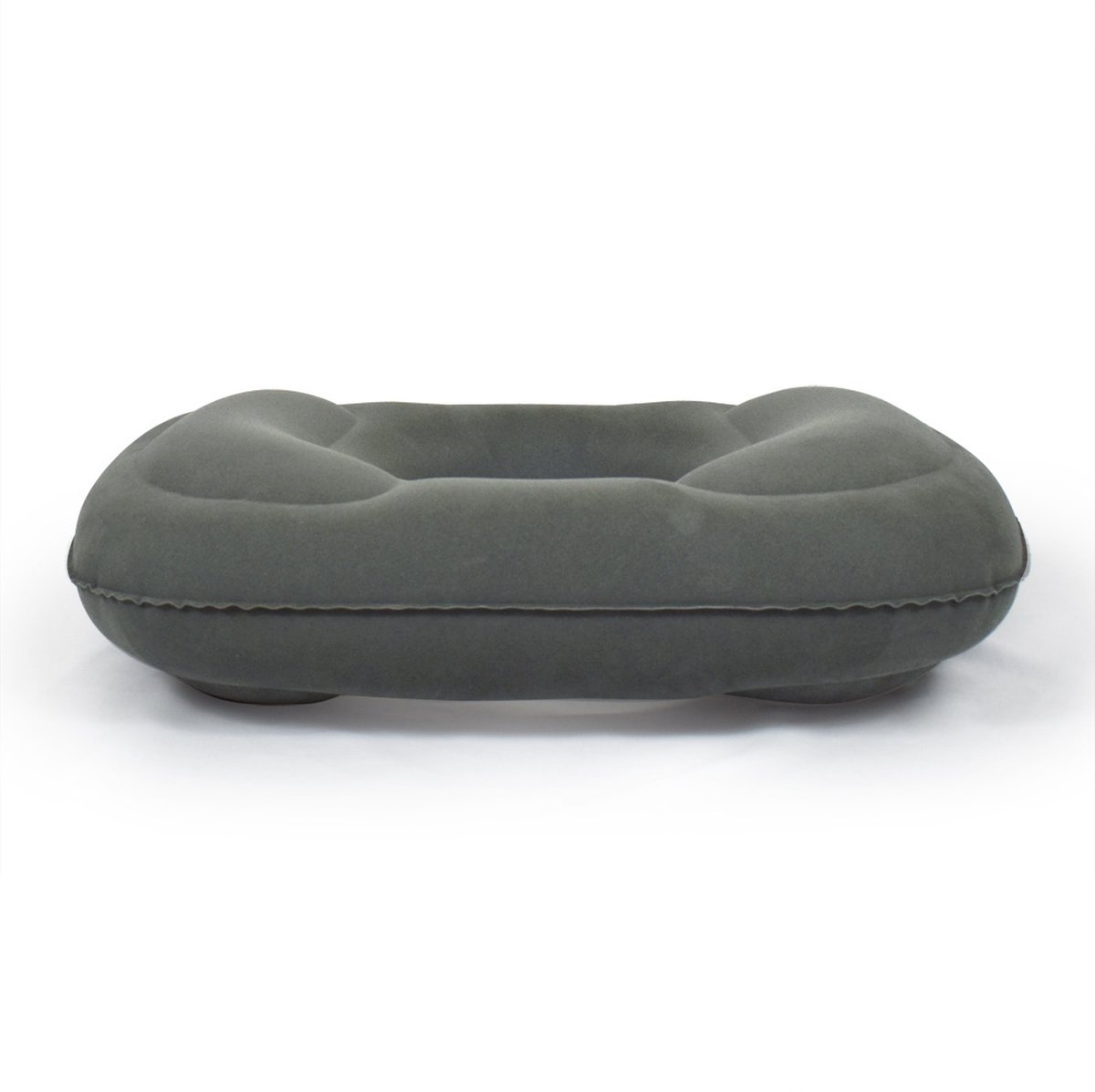 Aambeien-zitkussen, opblaasbaar zitkussen, zitring na open, donutkussen met pomp, orthopedisch rond kussen, zachte zitring, stuitbeen-ontlasting, ter verlichting van de lichaamsspanning (grijs