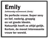 Emily betekenis Grappig Fotolijst met glas 40 x 50 cm - Cadeau - Kado - Grappige foto - Poster voor verjaardag - Canvas - Schilderij - incl ophangsysteem