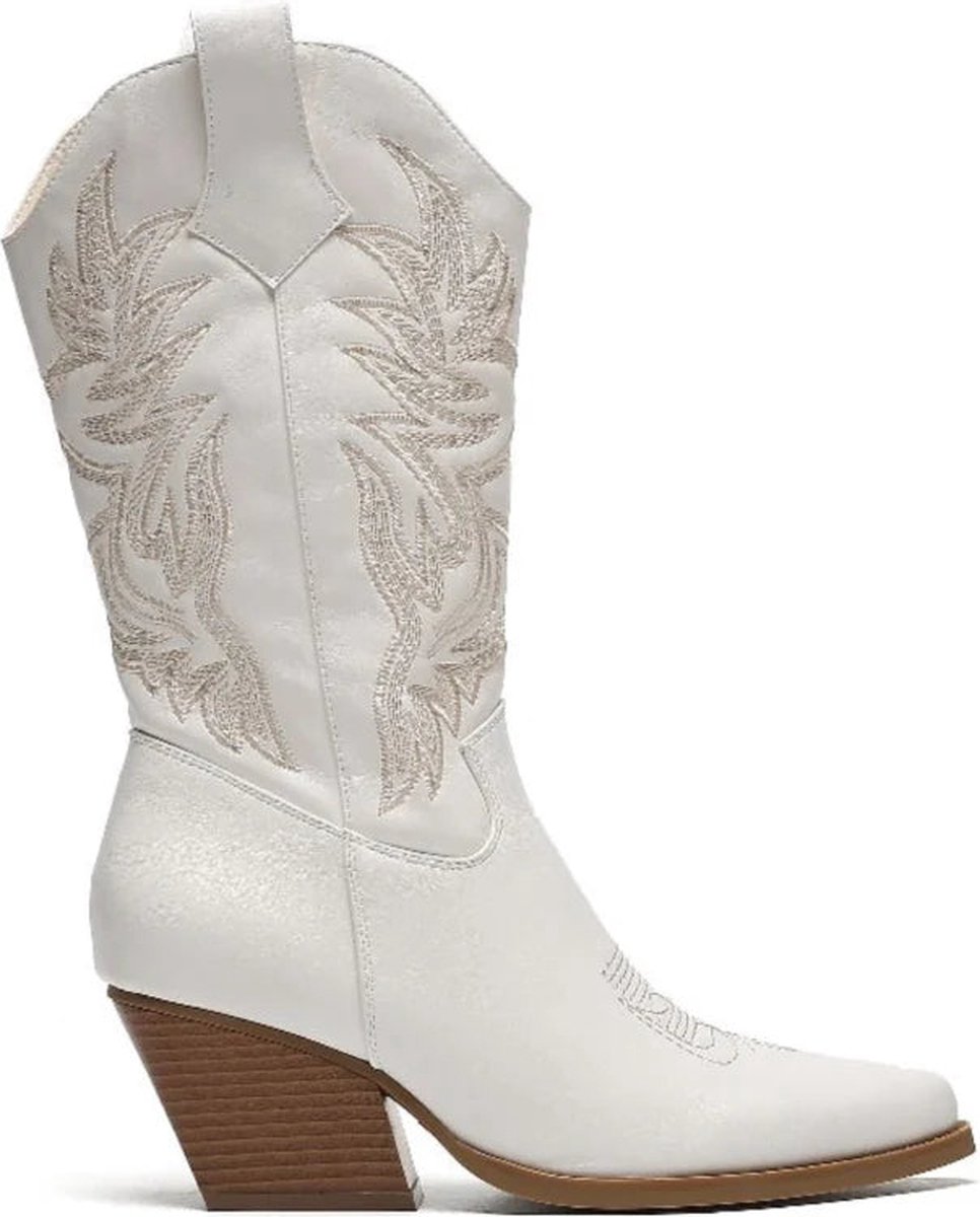 Smile Favorites® Dames Cowboylaarzen - Wit - Imitatieleer - Maat 36