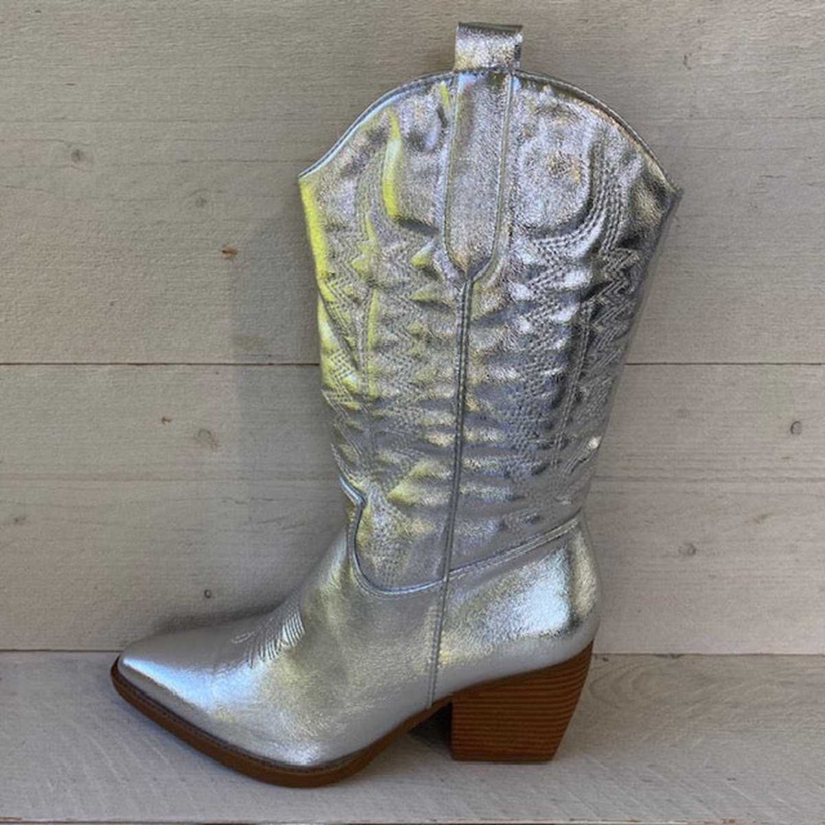 Smile Favorites® Dames Cowboylaarzen - Zilver - - Maat 37