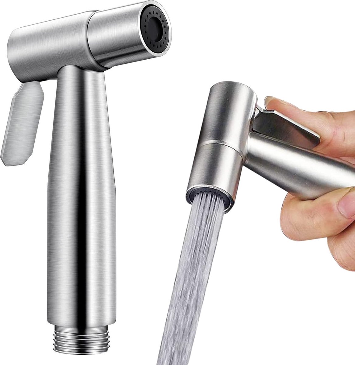 Bidet Sproeier - Toilet Douche - Persoonlijke Hygiëne - Roestvrij Staal - 11.5cm Lengte - Zilver
