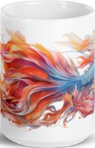 Siamese Fighting Fish - Koffie & Thee Mok 443 ml| koffiemok cadeau| | Theemok cadeau| Mok cadeau| Koffie Beker| Thee Beker| Koffie Kop| Thee Kop| Siamese Vecht Vis| Siamese Kempvis Mok| Betta Vissen Mok