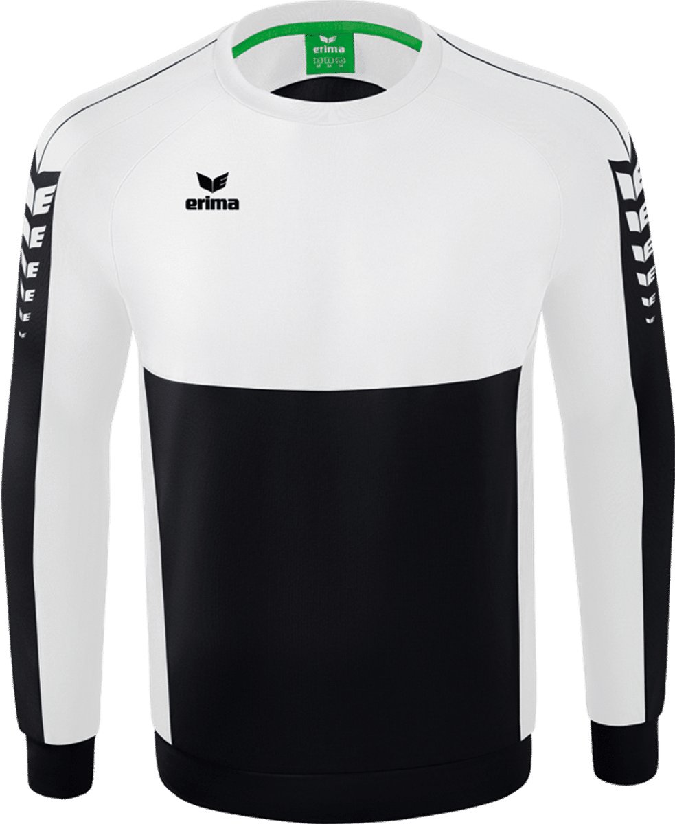 Erima Six Wings Sweatshirt Heren - Zwart / Wit | Maat: 3XL