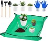 Waterdichte tuinmat, plantenmat, tuinmat, waterdicht, plantenonderlegger, planten, ompotmat, tuinwerkonderlegger, opvouwbaar voor verpot, vetplanten, zaailingen (100 x 100 cm, groen)