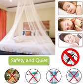Klamboe bed, wit muggennet voor op reis en thuis, groot muggenbescherming, tweepersoonsbed, eenpersoonsbed incl. montagemateriaal, fijnmazig mesh, bedhemel vliegennet voor reizen, insectennet, baldakijn