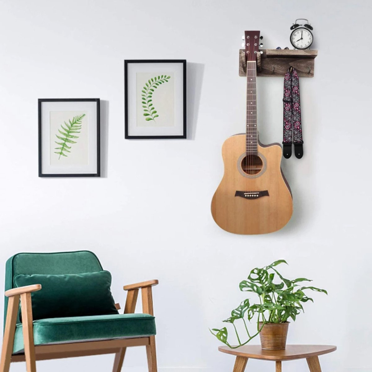 Support de Crochet Mural pour Guitare, Coussinet en Caoutchouc Souple,  Support de Poids Léger, Installation Facile, Support Mural pour Guitare  pour