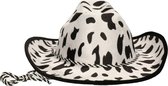 Atosa Carnaval verkleed Cowboy hoed Cows - wit/zwart - volwassenen - Koeien print
