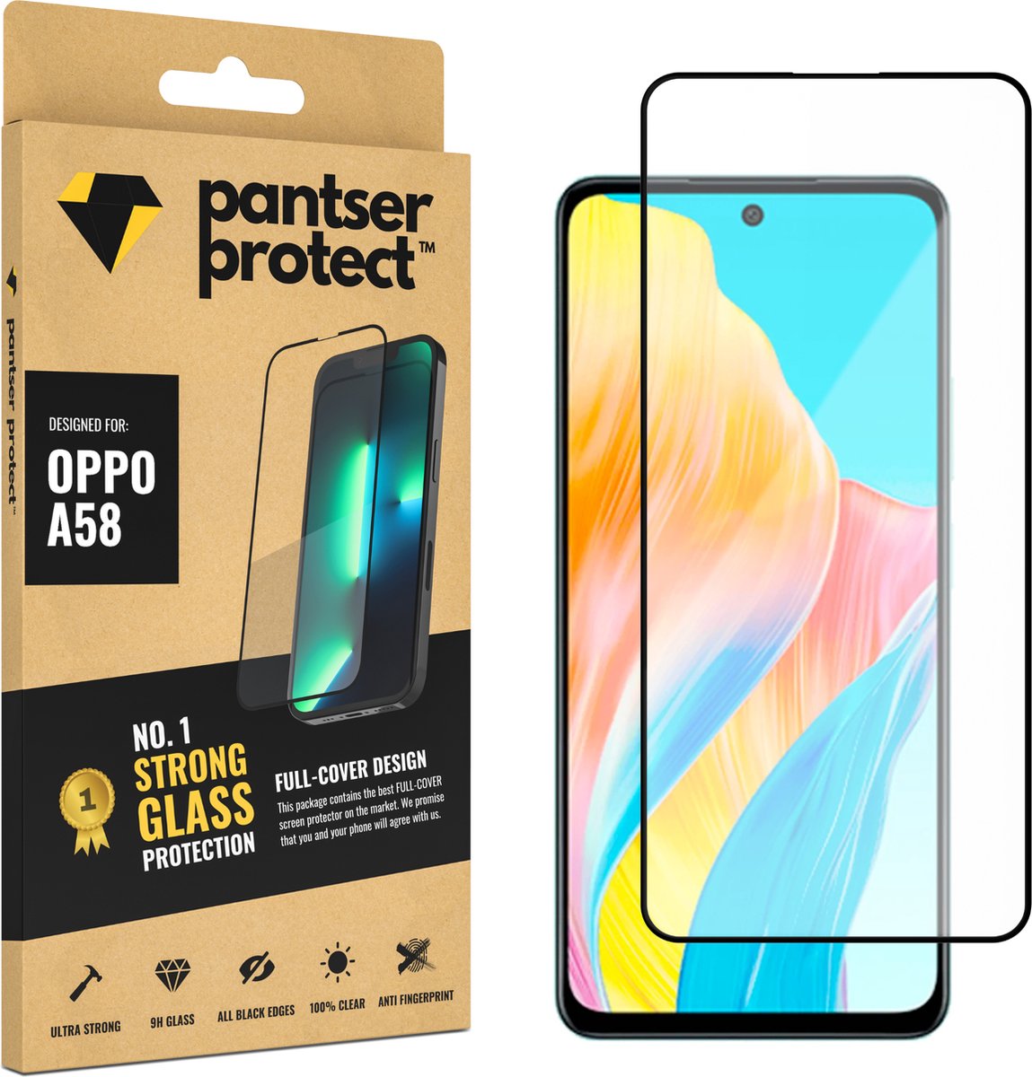 Pantser Protect™ Glass Screenprotector Geschikt voor OPPO A58 - Case Friendly - Premium Pantserglas - Glazen Screen Protector