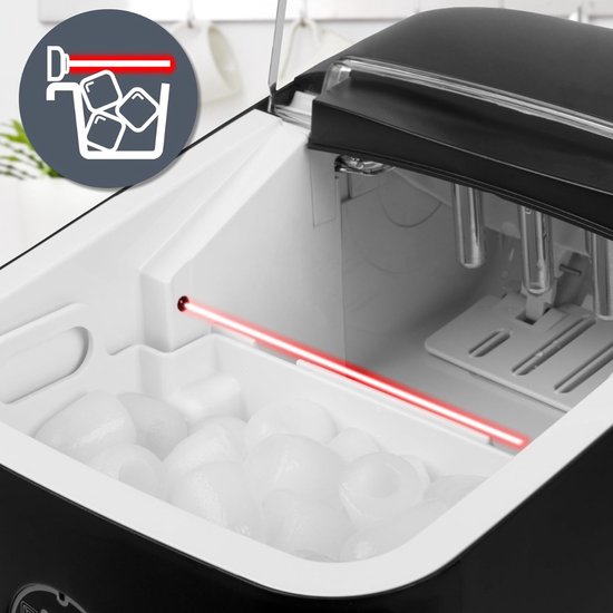 Automatische Ijsmaker - 8 ijsblokjes in 6-8 min - 1 L waterreservoir - Tot 12 kg per 24 uur - Stille compressor tot 54dB - IJsmaker 120W - 1 kg ijsblokjesmaker van NUOVO. — afbeelding 3