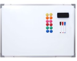 Cosmo Casa Whiteboard - Magnetisch Bord - Memobord - Prikbord - Inclusief Accessoires - 60x45cm