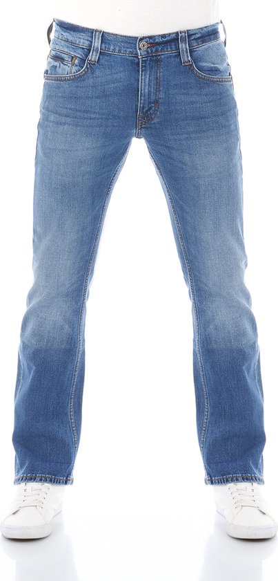 Mustang Heren Jeans Broeken Oregon Bootcut bootcut Fit Blauw 32W / 36L Volwassenen Denim Jeansbroek