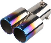 VCTparts Dubbele Uitlaat Rainbow Spectra Recht 55mm Kopstuk / Eindstuk RVS [Uitlaat Sierstuk - Uitlaat Tuning - Uitlaat Koppelstuk]
