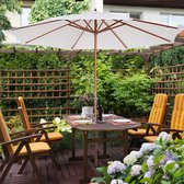 Outsunny Zonnescherm tuinscherm houten parasol parasol met zwengel balkonparasol populierenhout ? 2,7 m 84D-012