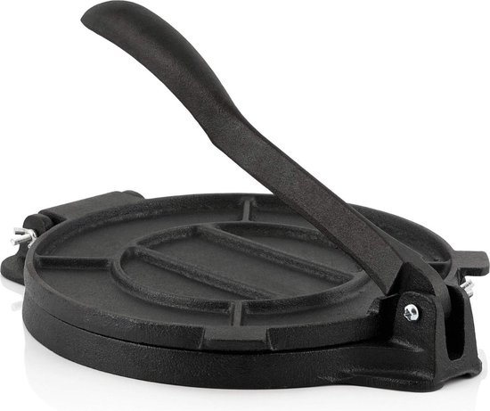 Presse à Tortillas Navaris - Poêle En Fonte 20 Cm - Pour Tacos Et Pâte Maison - Neuf