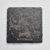 Onderzetters Rotterdam, leisteen 10x10cm. Set van 6 stuks.