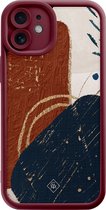 Casimoda® hoesje - Geschikt voor iPhone 11 - Abstract Terracotta - Effen telefoonhoesje met lensbescherming - TPU - Backcover - Rood