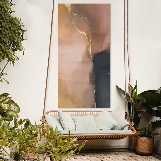 Affiche de jardin - Pastel - Peinture - Abstrait - Affiche de clôture - Affiche extérieure - Décoration de jardin - 100x200 cm - Toile de jardin - Affiche extérieure