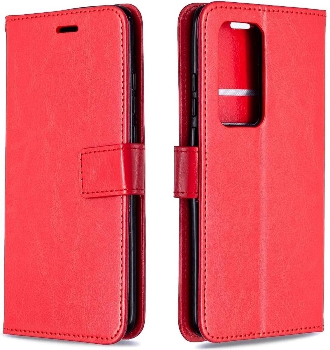 Hoesje geschikt voor Oppo A54 5G & Hoesje geschikt voor Oppo A74 5G hoesje bookcase Rood van LuxeBass gsm hoesje - telefoonhoes - telefoonhoesjes