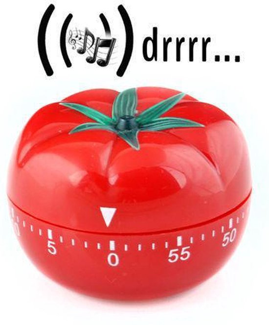 Jumada's - Rode Analoog Kookwekker met Tomaten Design en Timer - Efficiënt Koken met Able"