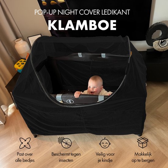 Deryan Luxe Campingbed klamboe - Ledikant Klamboe - Pop Up night cover - Donkere slaapstimulans — afbeelding 2