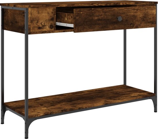 vidaXL-Wandtafel-100x34,5x75-cm-bewerkt-hout-gerookt-eikenkleurig