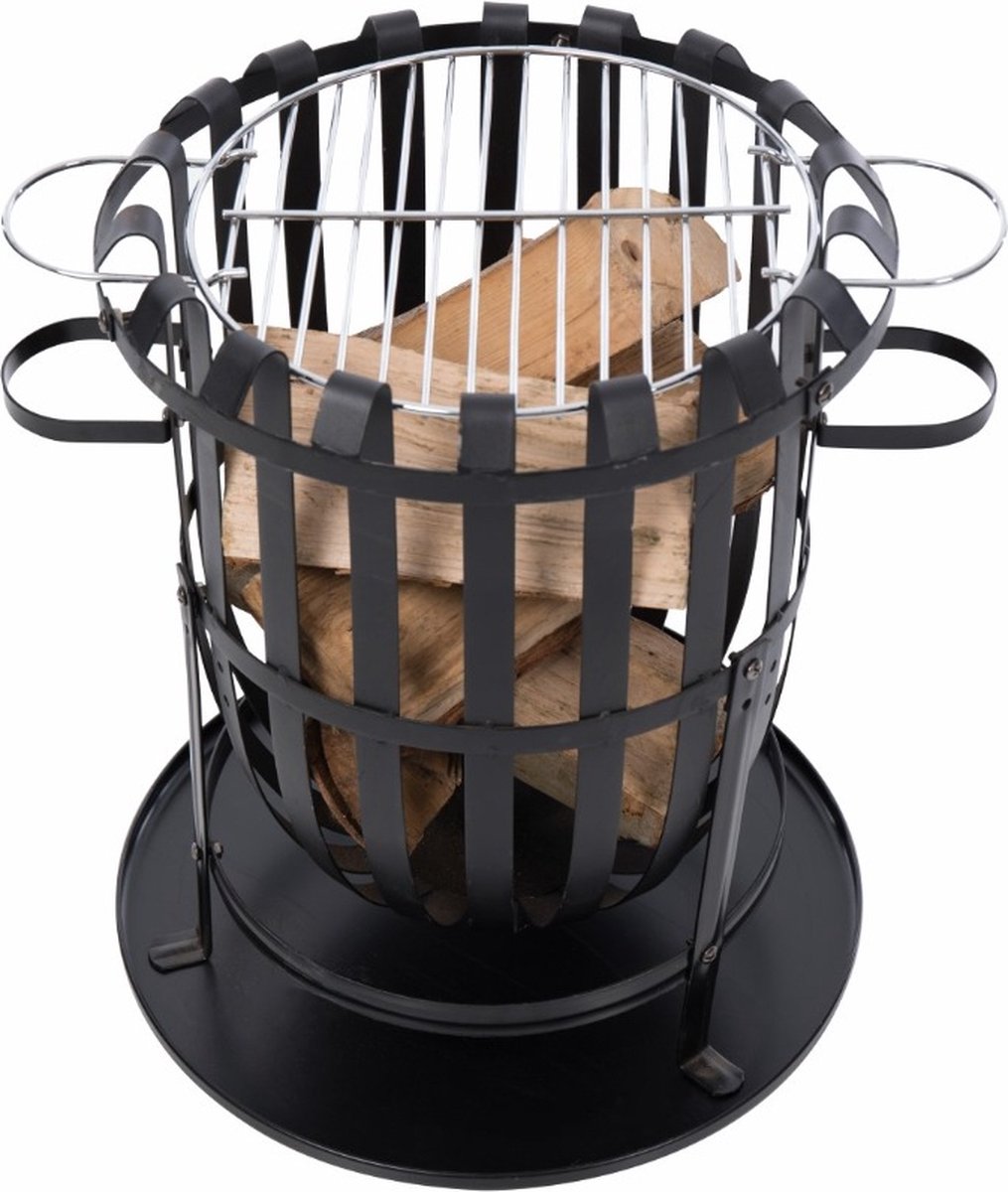 RedFire Dallas Vuurkorf met grillplaat - Zwart