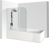 Paroi de bain Badplaats Glas transparent 5 mm d'épaisseur Pare-baignoire Verre de sécurité rotatif Paroi pliable en 3 parties 120x140cm argent