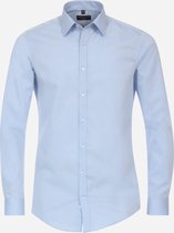 Redmond slim fit overhemd - popeline - blauw - Strijkvriendelijk - Boordmaat: 45/46
