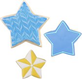 Star Cookie Cutters 3-delige set gemaakt in de VS door Clark, 10 cm, 8,3 cm, 7 cm