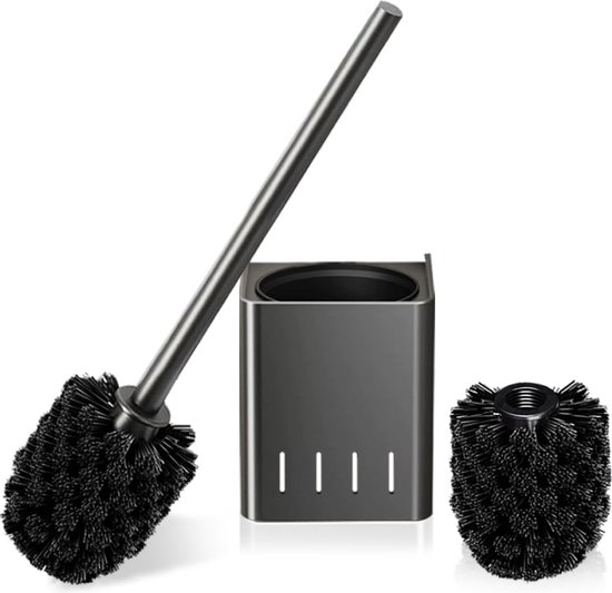 Tiger Tune Toiletborstel met houder RVS geborsteld / Zwart 9.6x38.2x12.1cm - 1327330946 Tiger Tune Toiletborstel met houder RVS geborsteld / Zwart 9.6x38.2x12.1cm - 1327330946