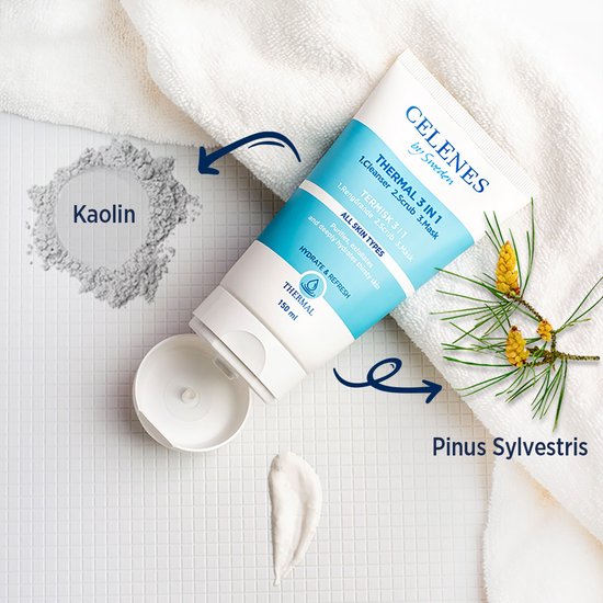 CELENES by Sweden - Nettoyant thermique 3 en 1 - 150 ml. - Gommage/Masque - Tous types de peaux
