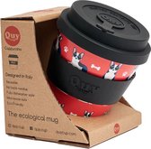 Quy Cup 230ml Ecologische Reis Beker - “API" - BPA Vrij - Gemaakt van Gerecyclede Pet Flessen met zwart Siliconen deksel