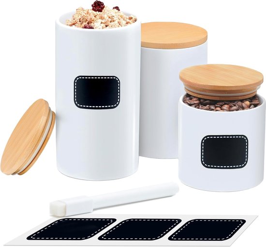 KKC Keuken Opslag Luchtdichte Glazen Pot en Container voor Koffie, Losse Thee, Suiker, Zout, Moer - Verzegelde Blikjes 1150 ml 2 Stuks KKC Keuken Opslag Luchtdichte Glazen Pot en Container voor Koffie, Losse Thee, Suiker, Zout, Moer - Verzegelde Blikjes 1150 ml 2 Stuks