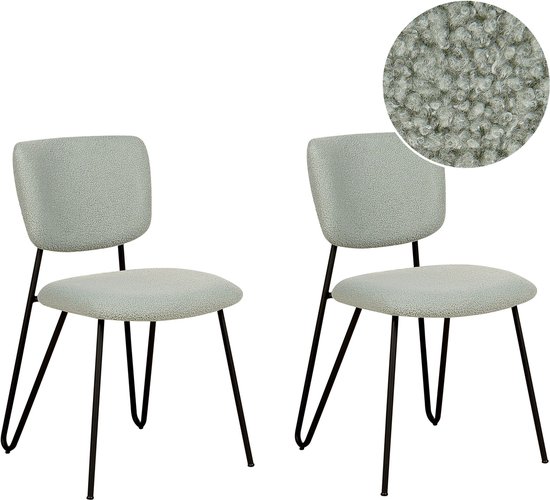 NELKO - Chaise de salle à manger lot de 2 - Vert clair - Polyester