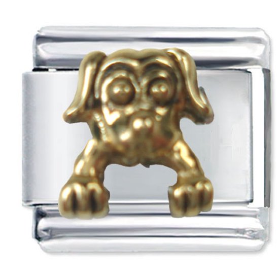 Quiges - Schakel - Bedel - 9mm - charms - Kleurrijk - Hond - Geschikt voor - Nomination- armband - Schakelarmband - italy bedels armband