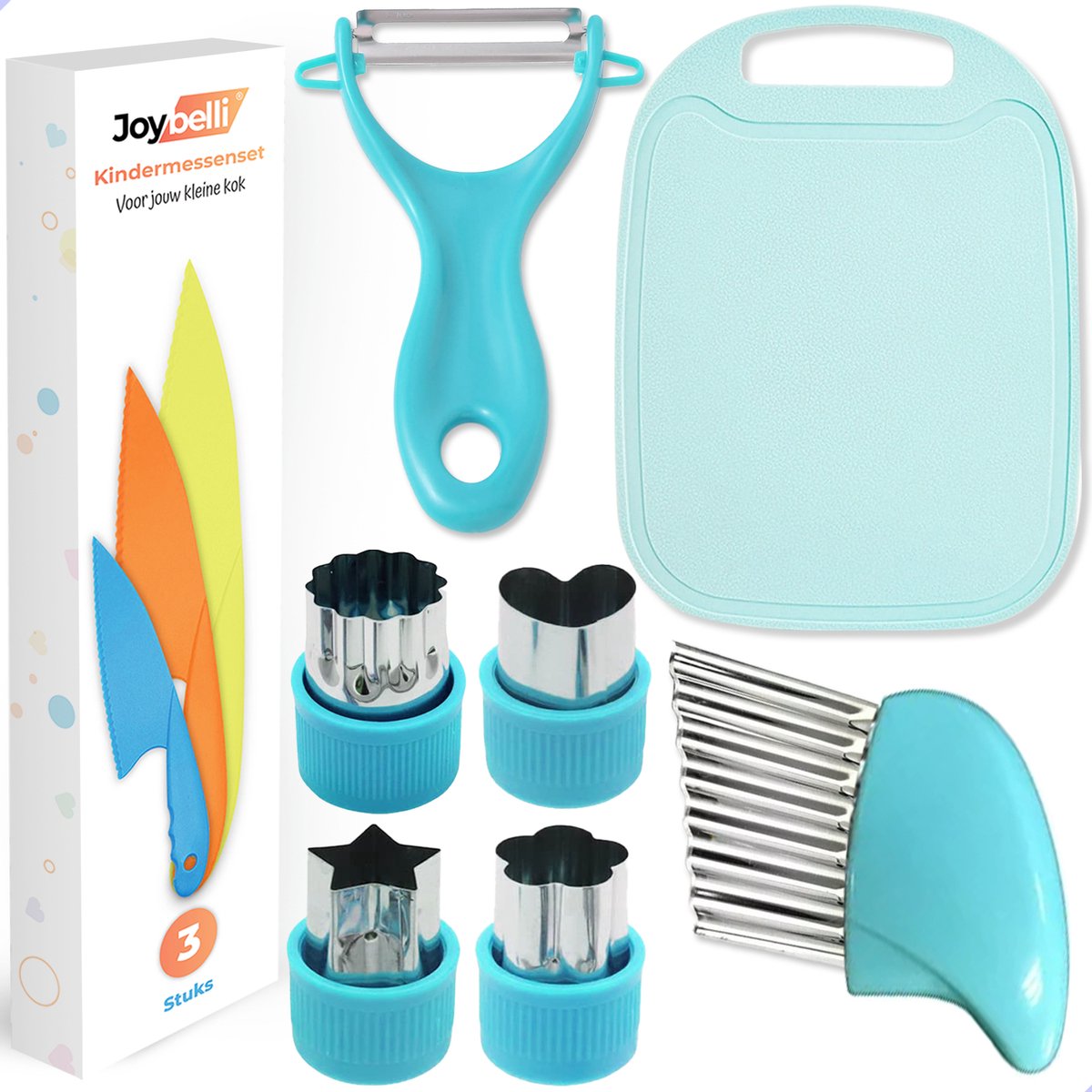 Joybelli® Kindermessen - Messensets - Kindermes - Kindermessenset - Kinderbestek - Uitsteekvormpjes - Messen voor kinderen - 10 delig