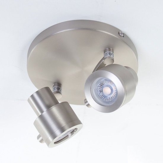Moderne plafondlamp Alto | 2 spots | grijs / staal | metaal | Ø 17 cm | hal / woonkamer lamp | modern / stoer design