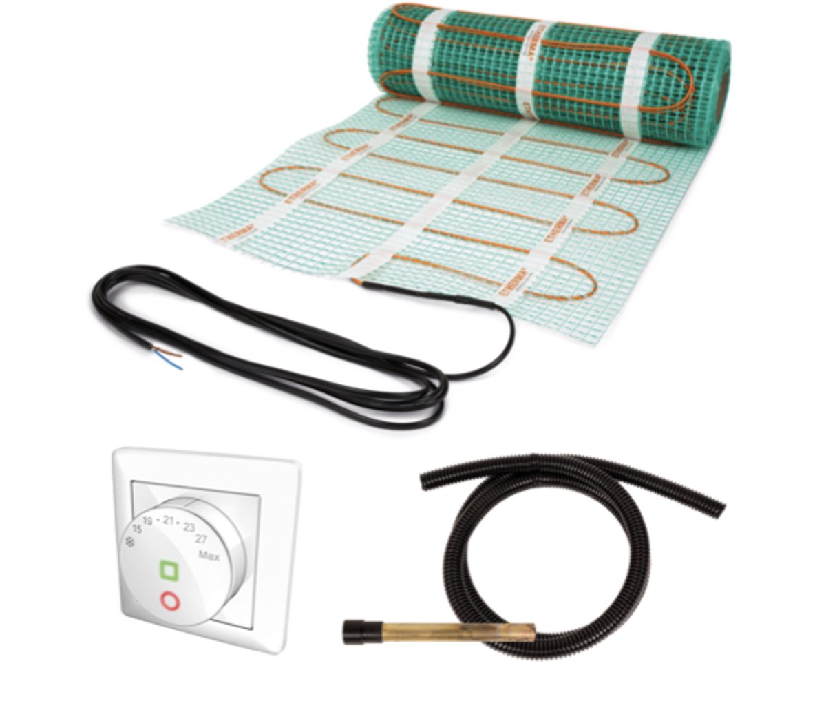 ETHERMA vloerverwarmingsmat 3m² 450W incl. thermostaat en 3 meter aansluitkabel (60062)