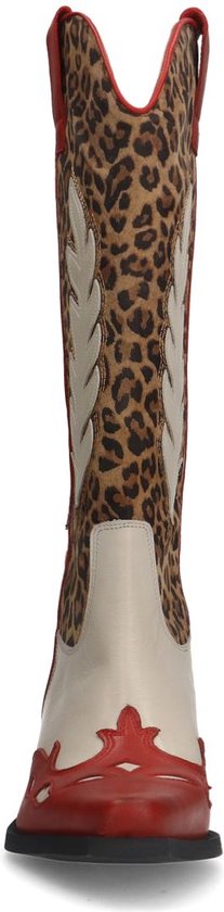 Sacha - Dames - Leopard cowboylaarzen met rode details - Maat 39